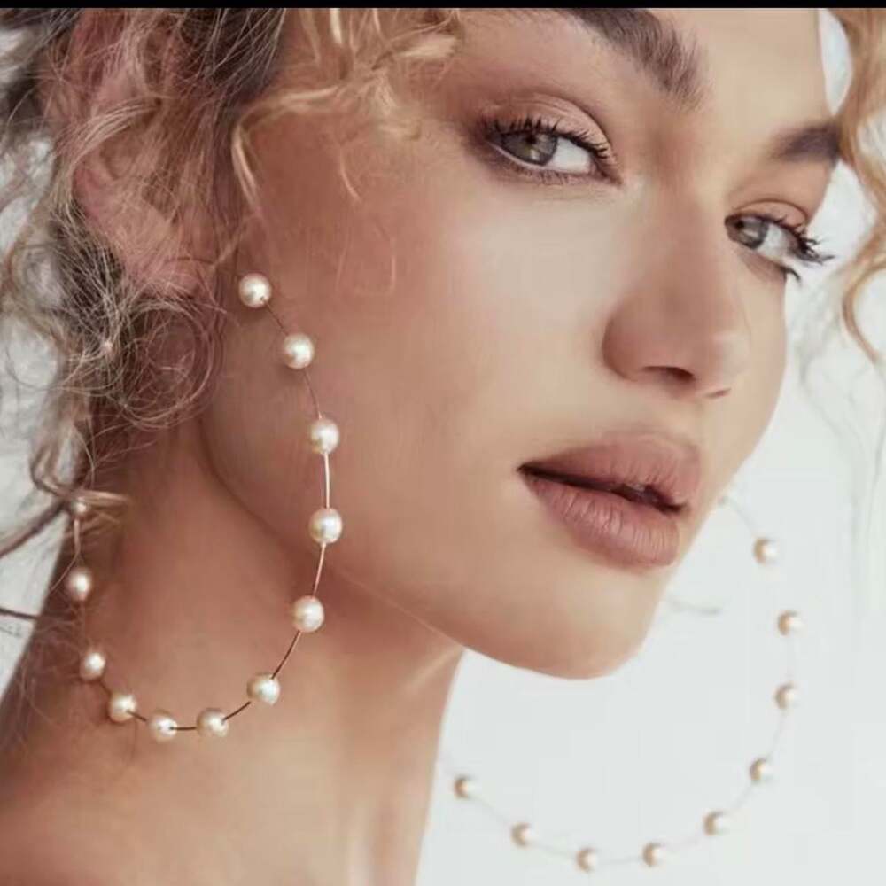 Pearl Hoop Earrings With Pearlearrings 4 F 8 B